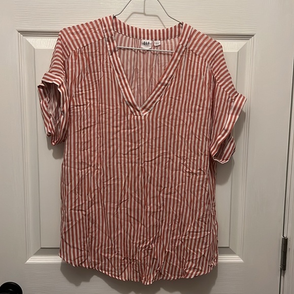 Coral Striped Top - Picture 4 of 5